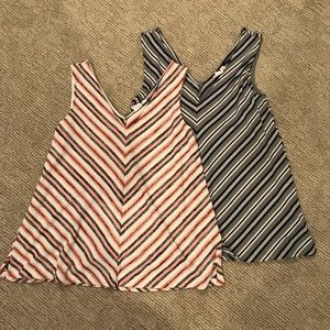 Pair of cute chevron tank tops